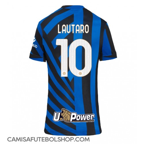 Camisa de time de futebol Inter Milan Lautaro Martinez #10 Replicas 1º Equipamento Feminina 2024-25 Manga Curta